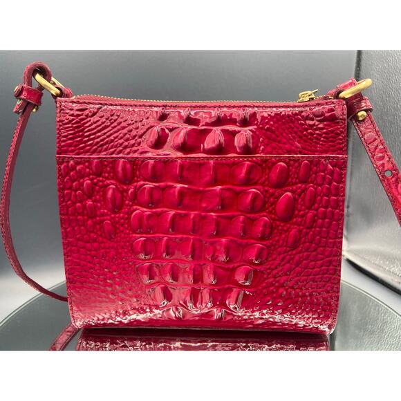 Brahmin Leather Melbourne Mimosa  Crossbody Bag croc-embossed - Picture 6 of 16